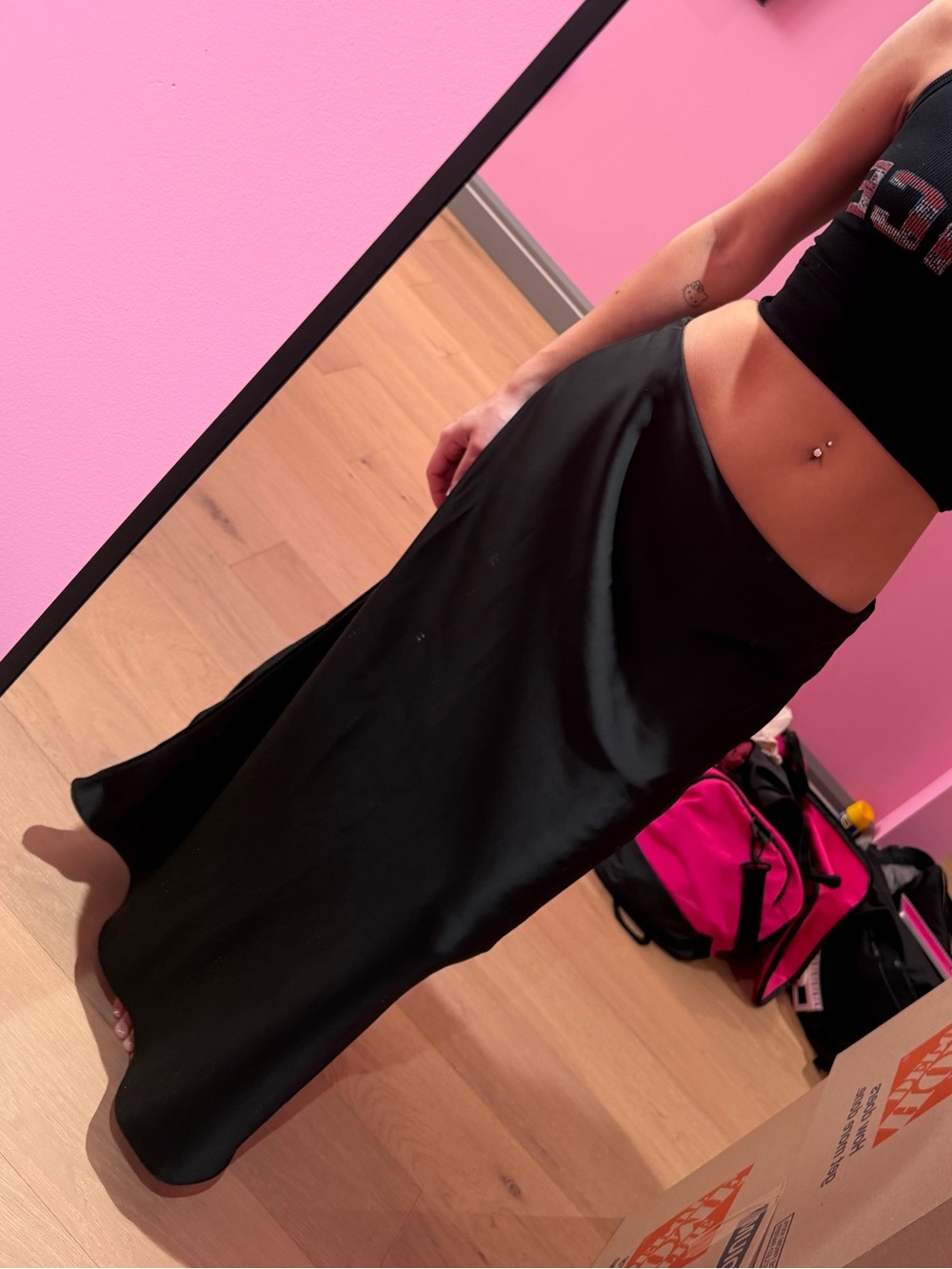 NWT Zara Black Satin Maxi Skirt - Sleek Everyday Style